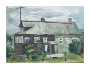 "Дом в деревне" Холст, масло